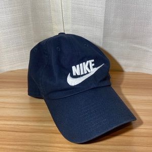 Navy Blue with White embroidered Nike baseball hat